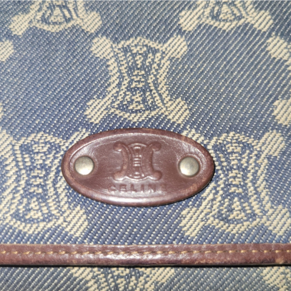 Celine Triomphe Vintage Macadam Denim and Leather Continental Wallet - Picture 6 of 13